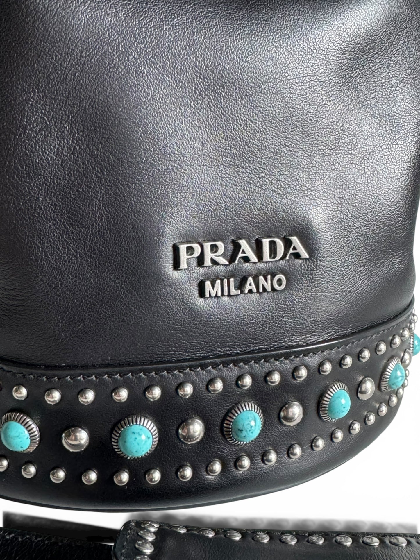 Prada Soft Calf Leather Bucket Bag