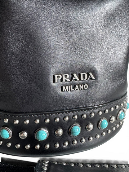 Prada Soft Calf Leather Bucket Bag