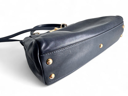 FENDI Calfskin Denim Zucca Peekaboo Iconic Satchel