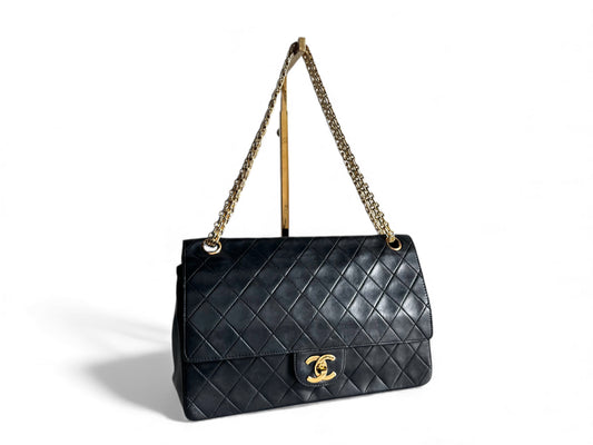 CHANEL Lambskin Medium Mademoiselle Double Flap