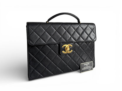 CHANEL Caviar Quilted Briefcase Laptop Bag