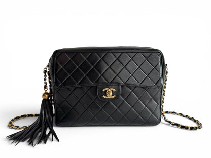 Chanel Lambskin Quilted Flap Camera Tassel Case