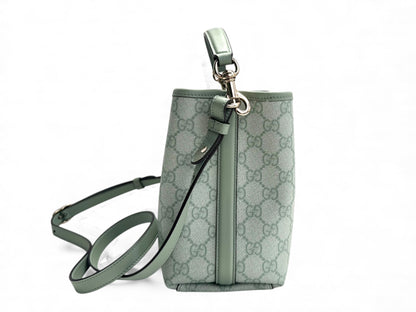 GUCCI GG Supreme Monogram Emblem Small Shoulder Bag