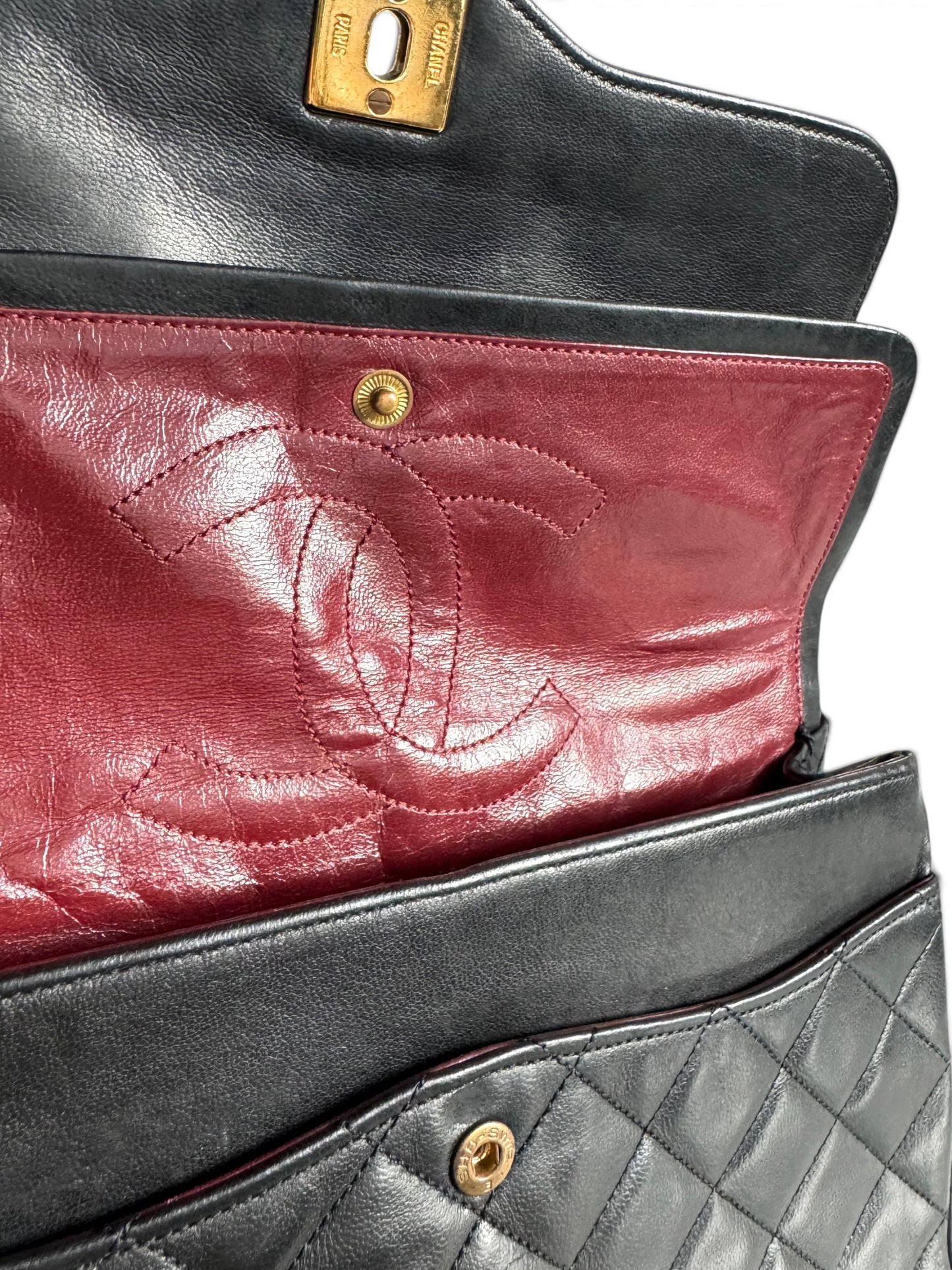 CHANEL Lambskin Quilted Medium Double Flap