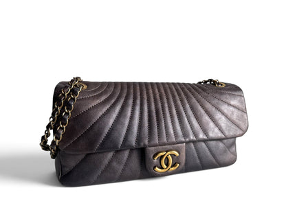 CHANEL Metallic Calfskin Degrade East West Flap