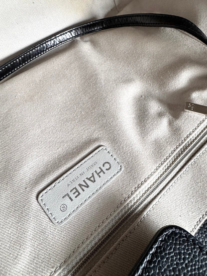 CHANEL Glazed Calfskin Small Deauville Tote