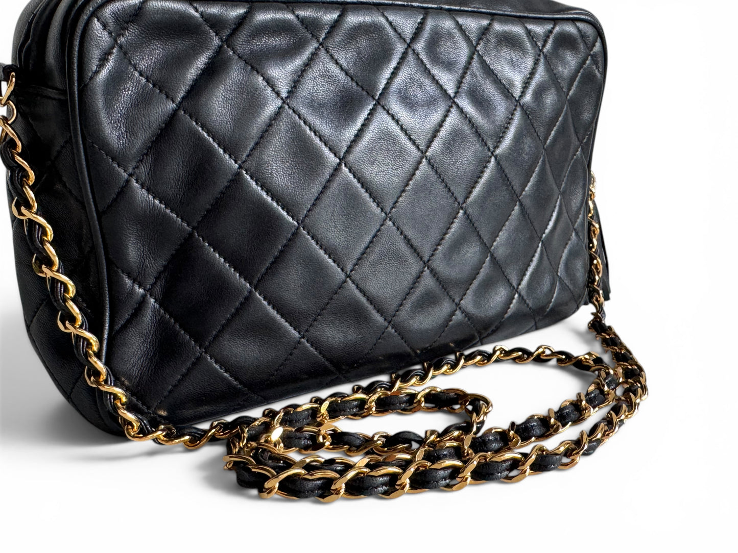 CHANEL Quilted Small Diamond CC Camera Bag