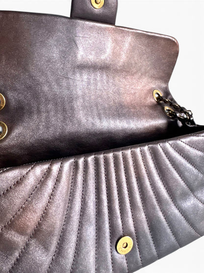 CHANEL Metallic Calfskin Degrade East West Flap