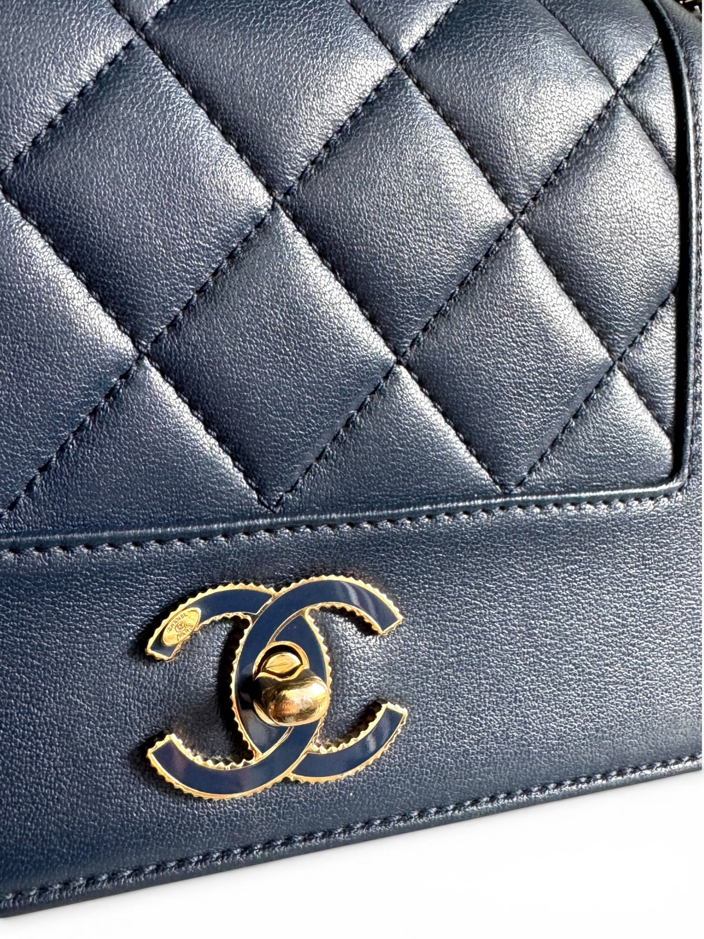 CHANEL Sheepskin Quilted Mademoiselle Flap Bag Tasche