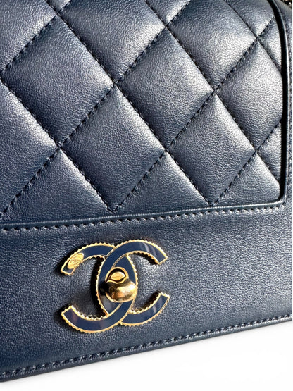 CHANEL Sheepskin Quilted Mademoiselle Flap Bag Tasche