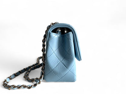 CHANEL Lambskin Quilted Mini Rectangular Flap