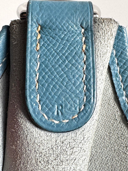 HERMES Courchevel Evelyne GM Blue Jean