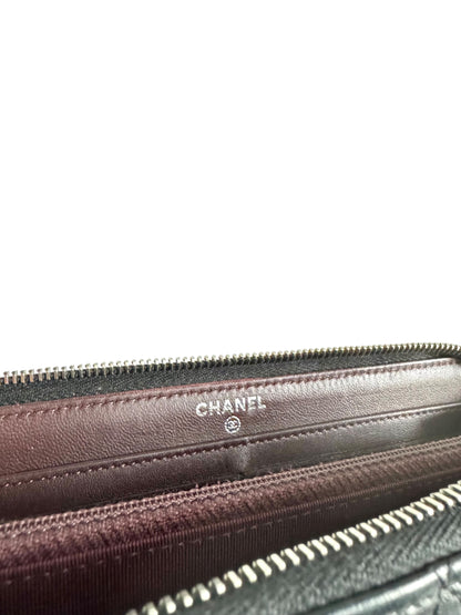 CHANEL Lambskin Quilted Large Gusset Zip Around Wallet
