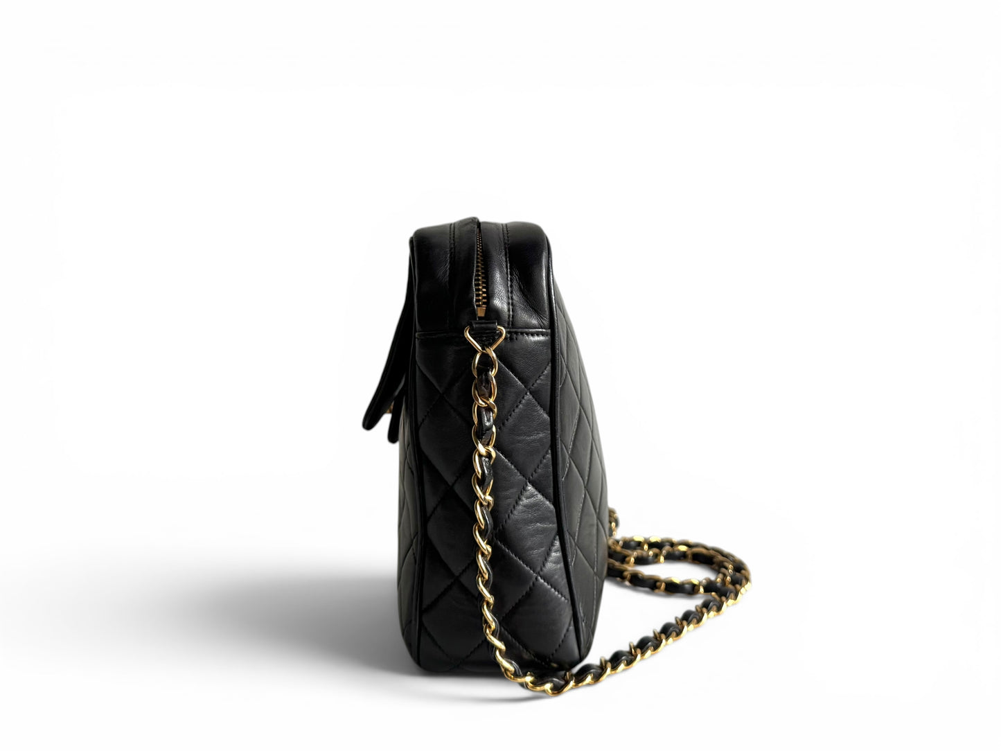 Chanel Lambskin Quilted Flap Camera Tassel Case