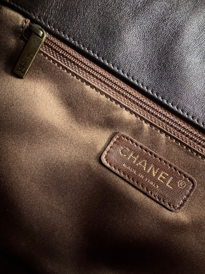 CHANEL Metallic Calfskin Degrade East West Flap