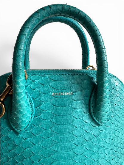 BALENCIAGA Python Ville XXS Top Handle Bag