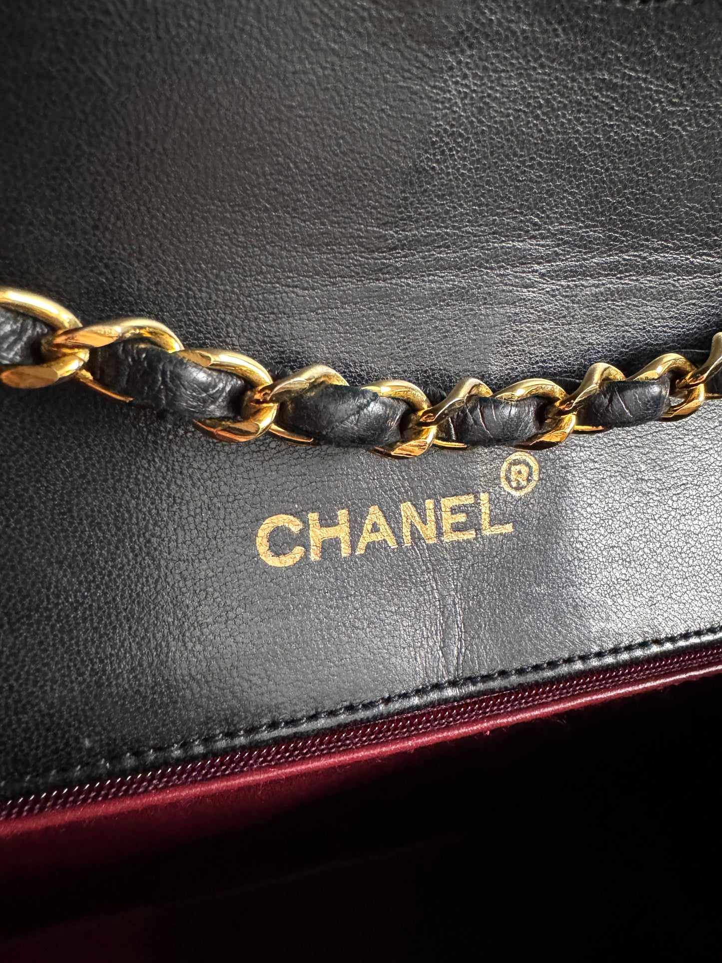 CHANEL Lambskin Diamond Stitch Envelope Single Flap