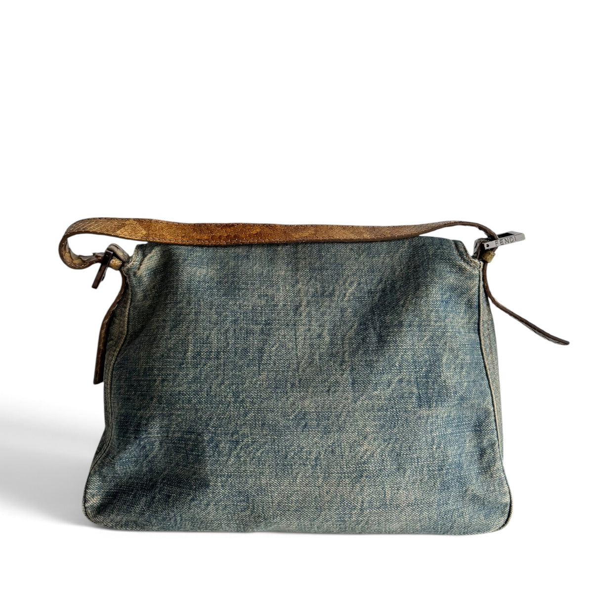FENDI Denim Snakeskin Mama Baguette
