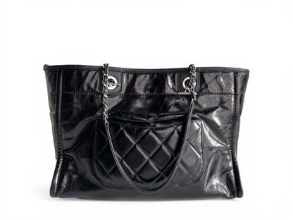 CHANEL Glazed Calfskin Small Deauville Tote