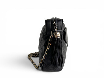 CHANEL Lambskin Quilted Tassel Camera Case