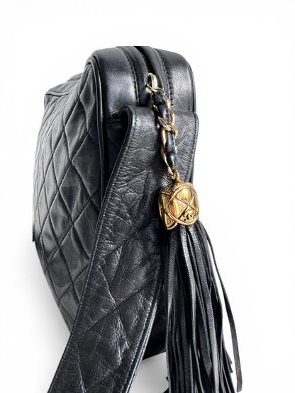 CHANEL Lambskin Quilted CC Tassel Camera Case