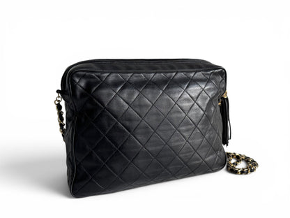 CHANEL Lambskin Quilted Tassel Camera Case