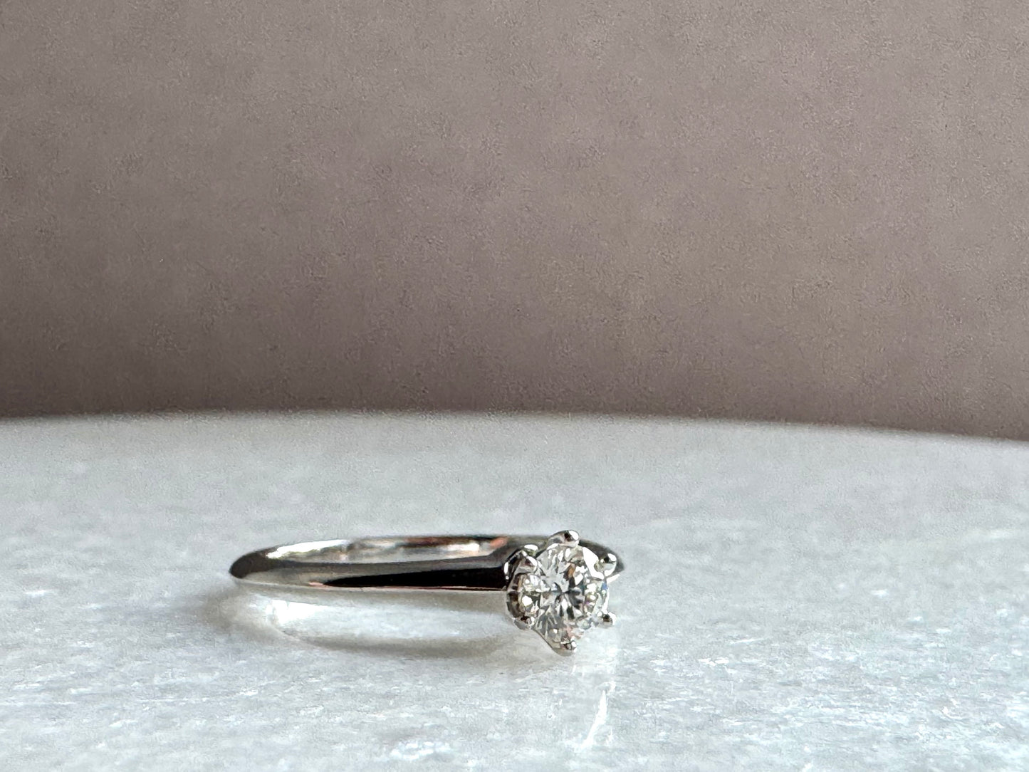 TIFFANY & CO. Solitaire Diamond Engagement Ring With Certificate