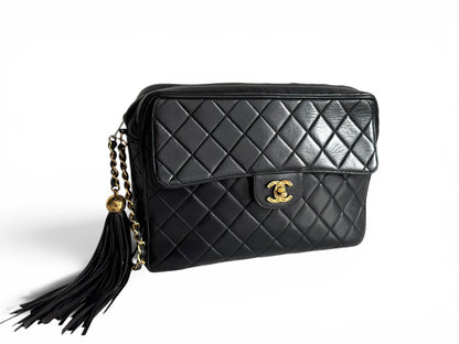 Chanel Lambskin Quilted Flap Camera Tassel Case