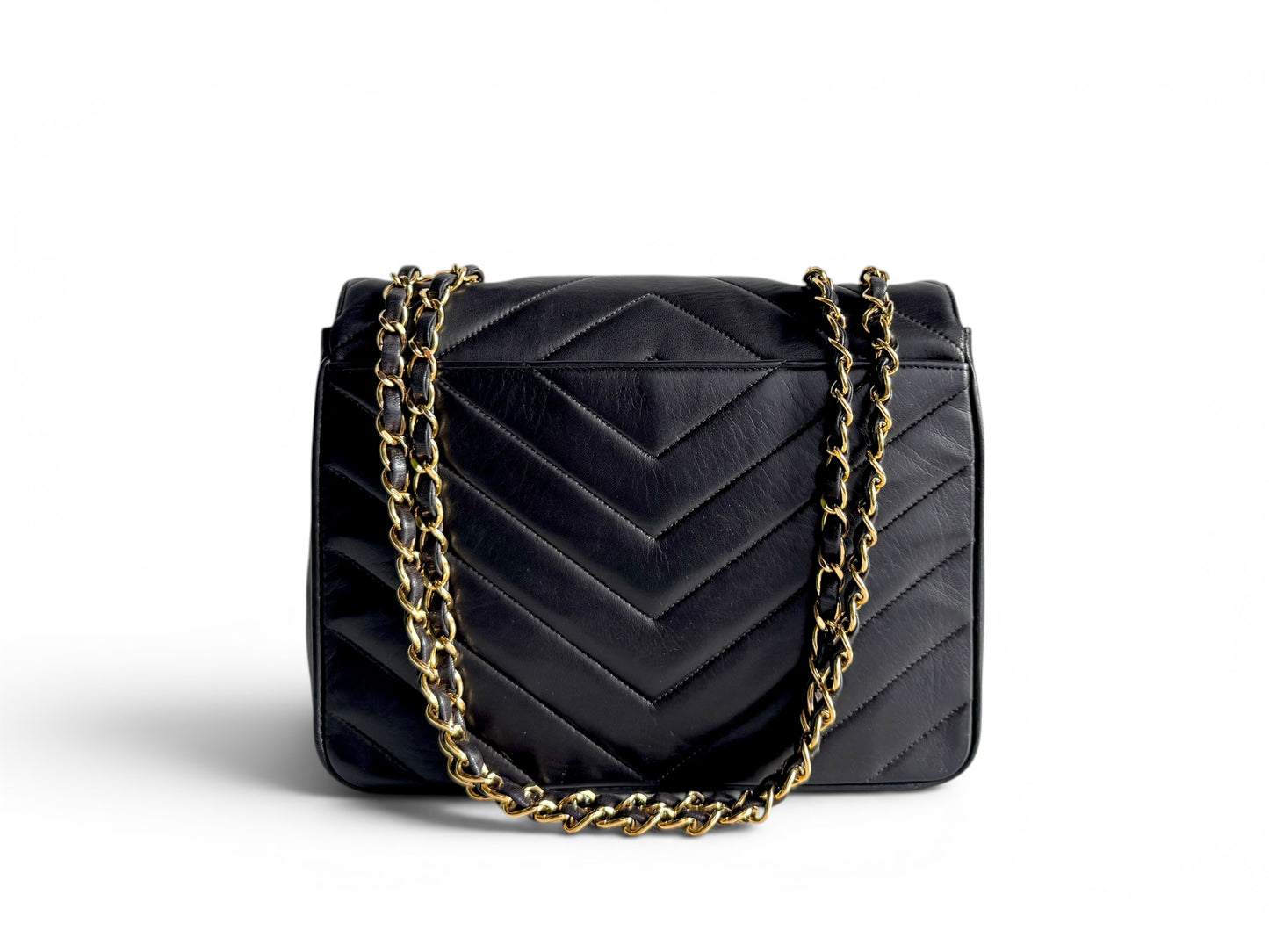 Chanel Lambskin Chevron Single Flap Bag