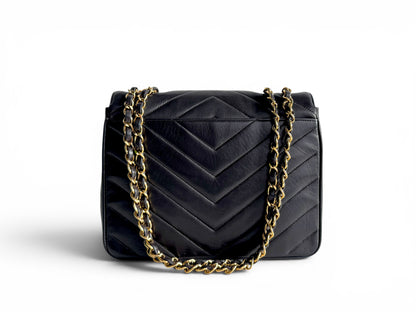 Chanel Lambskin Chevron Single Flap Bag