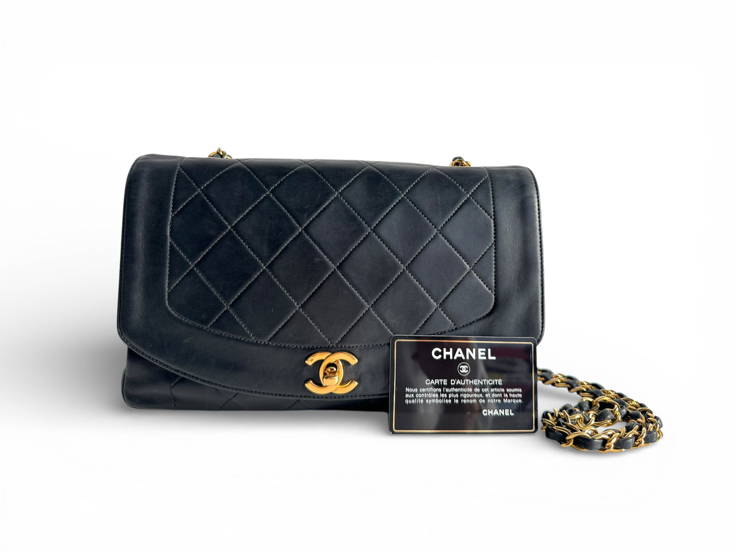 CHANEL Lambskin Diana Quilted Medium Single Flap