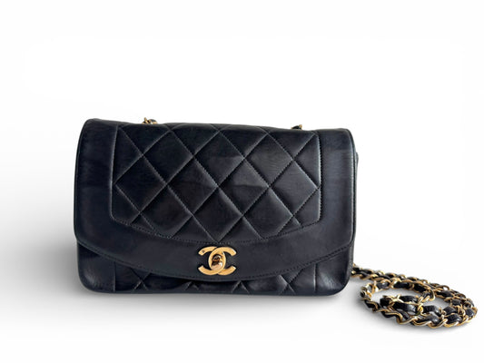 CHANEL Small Lambskin Quilted Diana Flap
