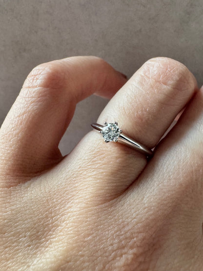 TIFFANY & CO. Solitaire Diamond Engagement Ring With Certificate