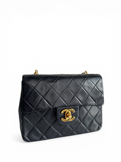 CHANEL Lambskin Mini Flap Chain Handle Bag