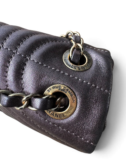 CHANEL Metallic Calfskin Degrade East West Flap