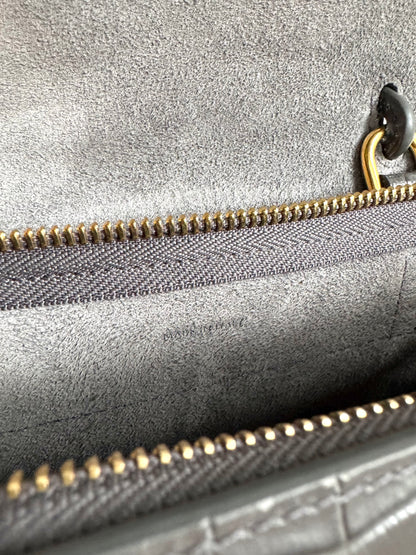 CELINE Calfskin Crocodile Embossed Nano Belt Bag