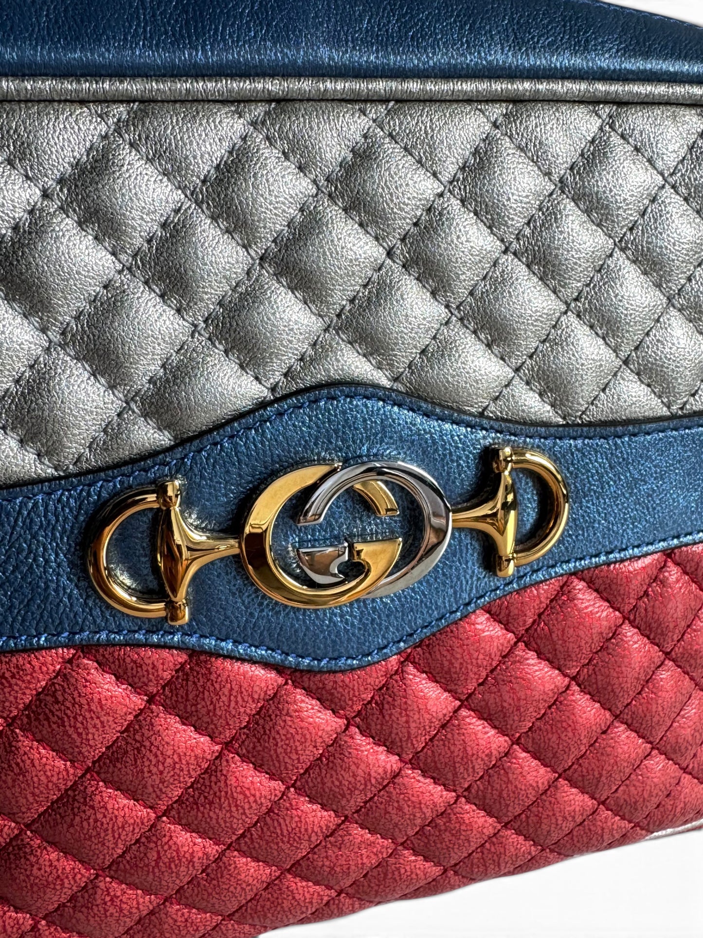 GUCCI Laminated Nappa Trapuntata Small Zumi Shoulder Bag