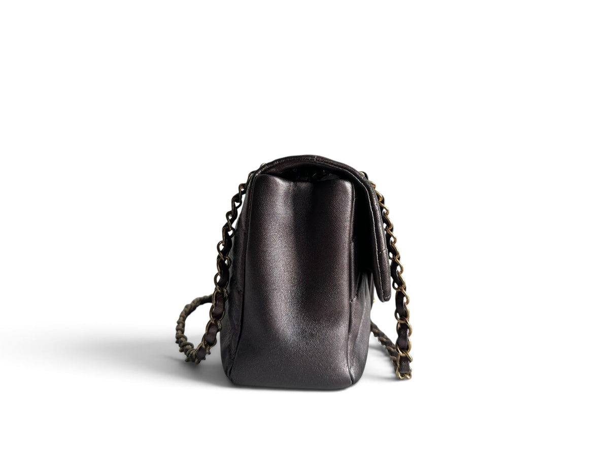 CHANEL Metallic Calfskin Degrade East West Flap