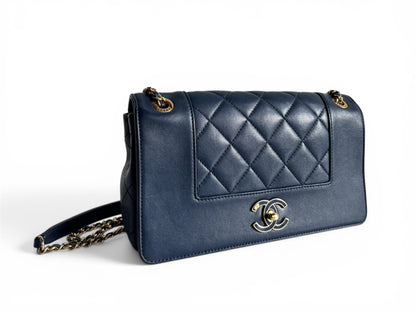 CHANEL Sheepskin Quilted Mademoiselle Flap Bag Tasche