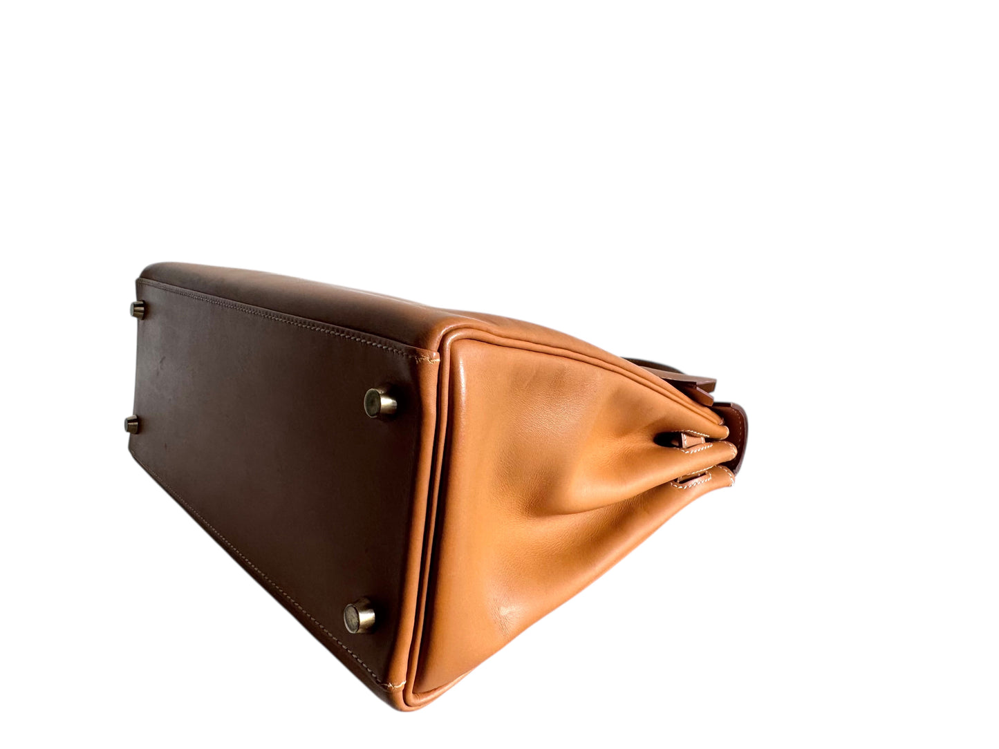 Hermès Box Kelly 28 in Natural with Gold Hardware