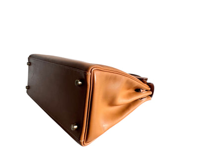 Hermès Box Kelly 28 in Natural with Gold Hardware