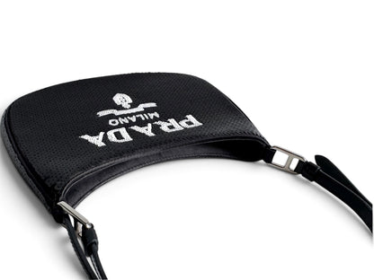 PRADA Paillettes Sequin Logo Cleo Adjustable Strap Shoulder Bag