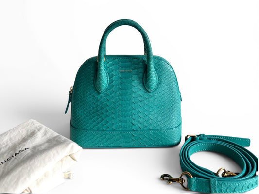 BALENCIAGA Python Ville XXS Top Handle Bag