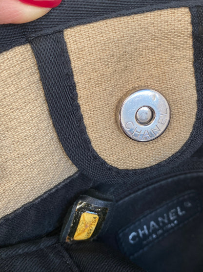 CHANEL Canvas Small Deauville Tote Beige